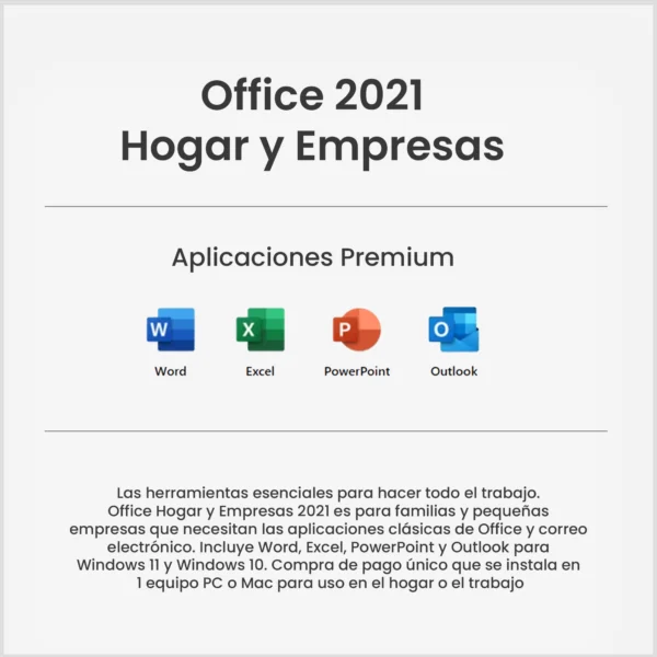 Office 2021 Hogar y Empresas Bind - 1 PC/MAC