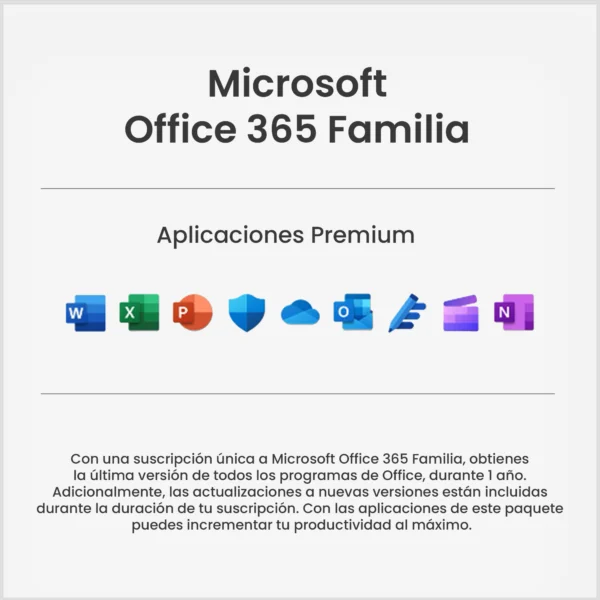 Office 365 Familia 1 Año - 6 Usuarios